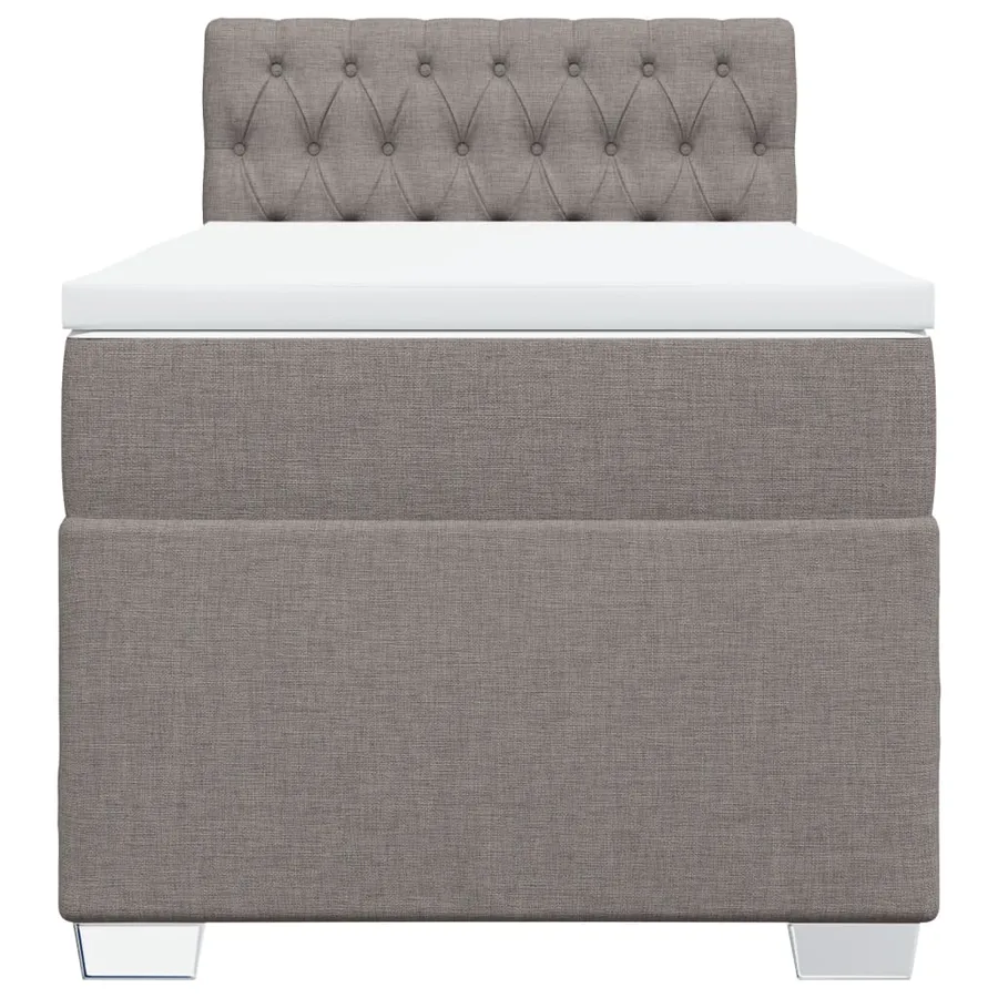 Sommier à lattes de lit avec matelas Taupe 100x200 cm Tissu - 4