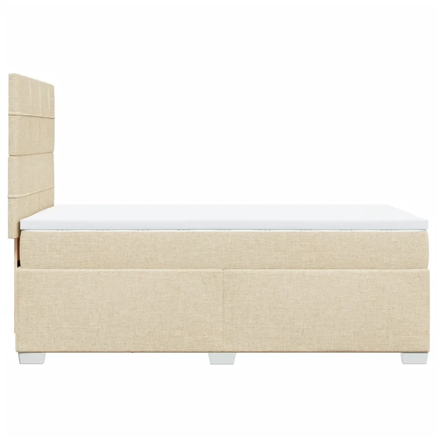 Sommier à lattes de lit avec matelas Crème 100x200 cm Tissu - 11