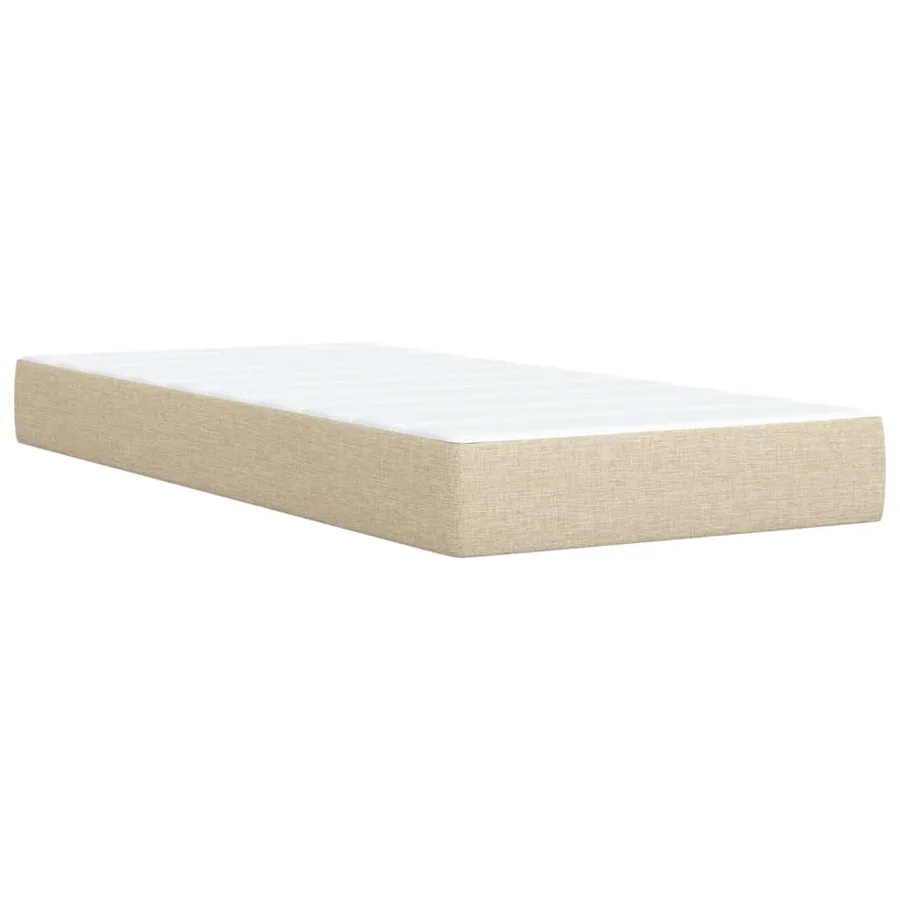 Sommier à lattes de lit avec matelas Crème 100x200 cm Tissu - 6