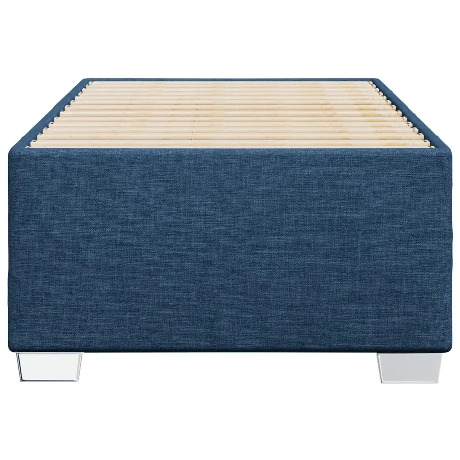 Cadre de lit sans matelas bleu 100x200 cm tissu - 4