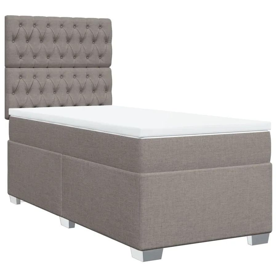 Sommier à lattes de lit avec matelas Taupe 100x200 cm Tissu - 3