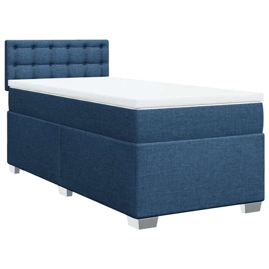Sommier à lattes de lit avec matelas Bleu 100x200 cm Tissu - 2