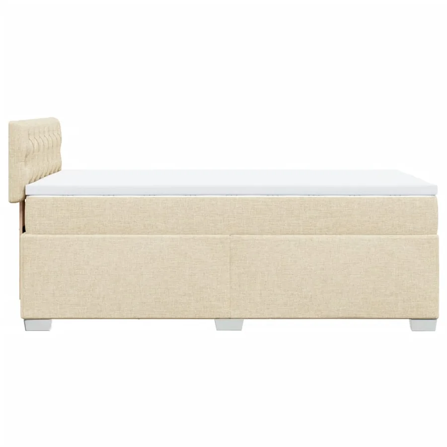 Sommier à lattes de lit avec matelas Crème 100x200 cm Tissu - 11