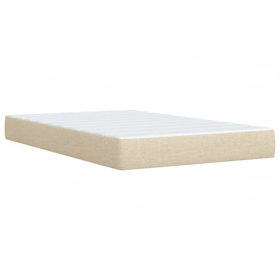 Sommier à lattes de lit avec matelas Crème 100x200 cm Tissu - 9