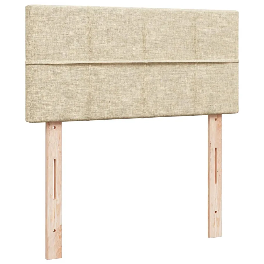 Sommier à lattes de lit avec matelas Crème 100x200 cm Tissu - 7