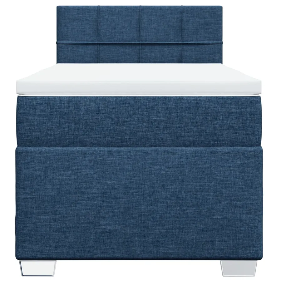 Sommier à lattes de lit avec matelas Bleu 100x200 cm Tissu - 6