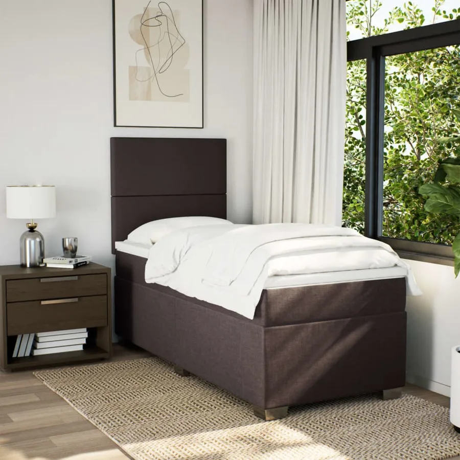 Sommier à lattes de lit avec matelas Marron foncé 100x200 cm - 3