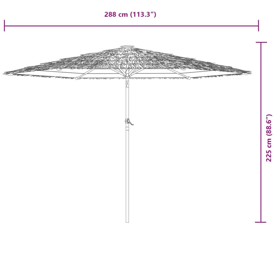 Parasol de jardin avec mât en acier blanc 288x288x225 cm - 11