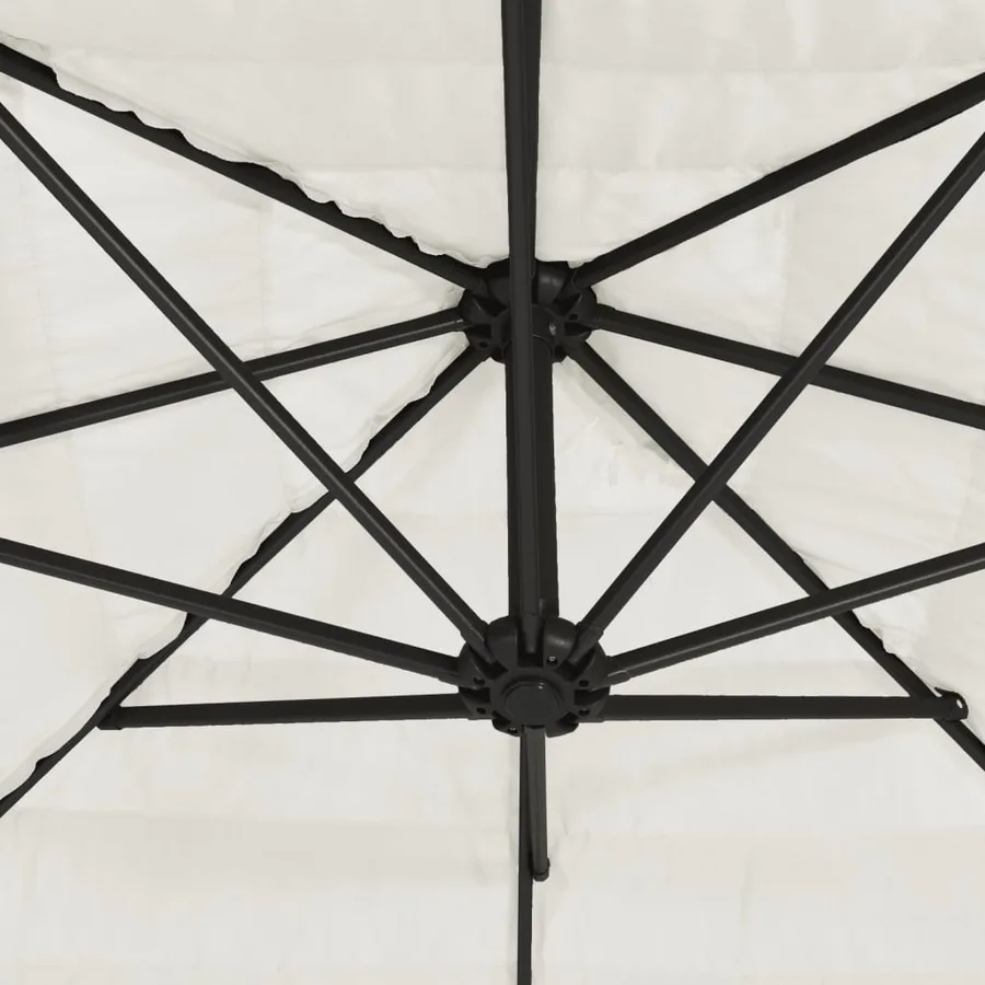 Parasol de jardin avec mât en acier blanc 288x288x225 cm - 7