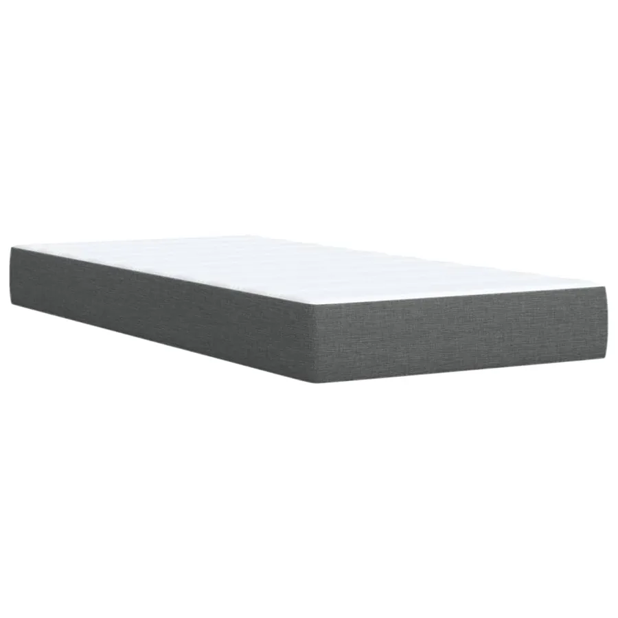 Sommier à lattes de lit avec matelas Gris foncé 90x200 cm Tissu - 6