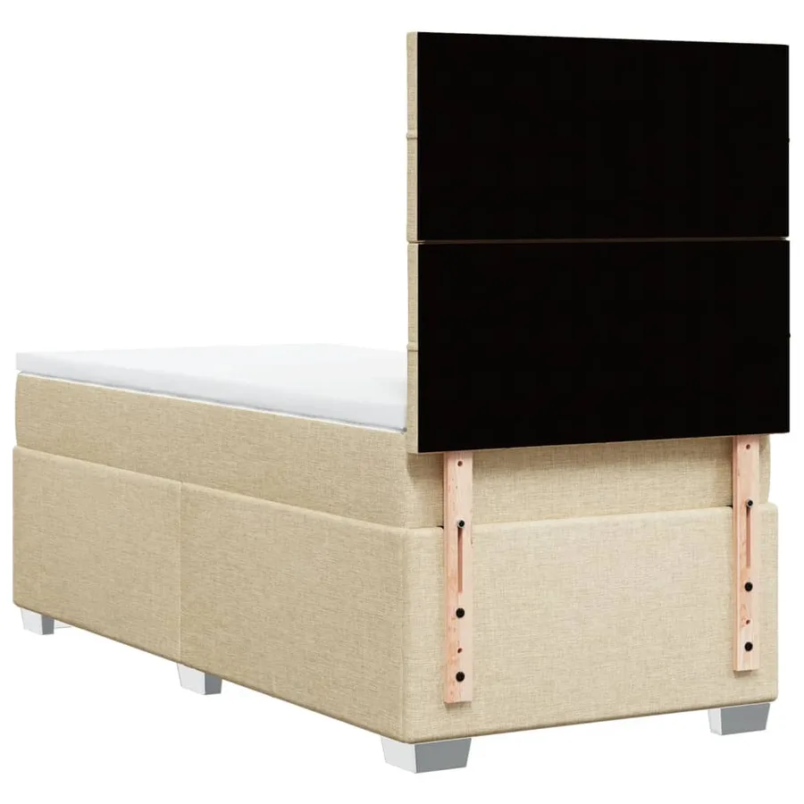 Sommier à lattes de lit avec matelas Crème 90x200 cm Tissu - 10