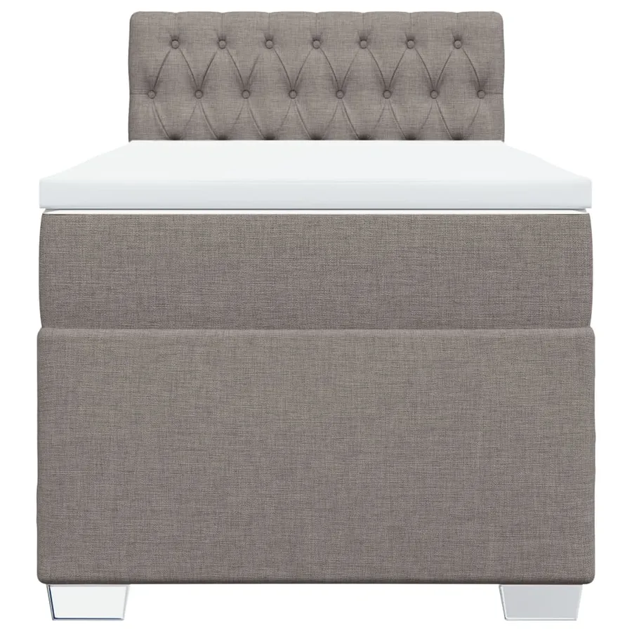 Sommier à lattes de lit avec matelas Taupe 90x200 cm Tissu - 6