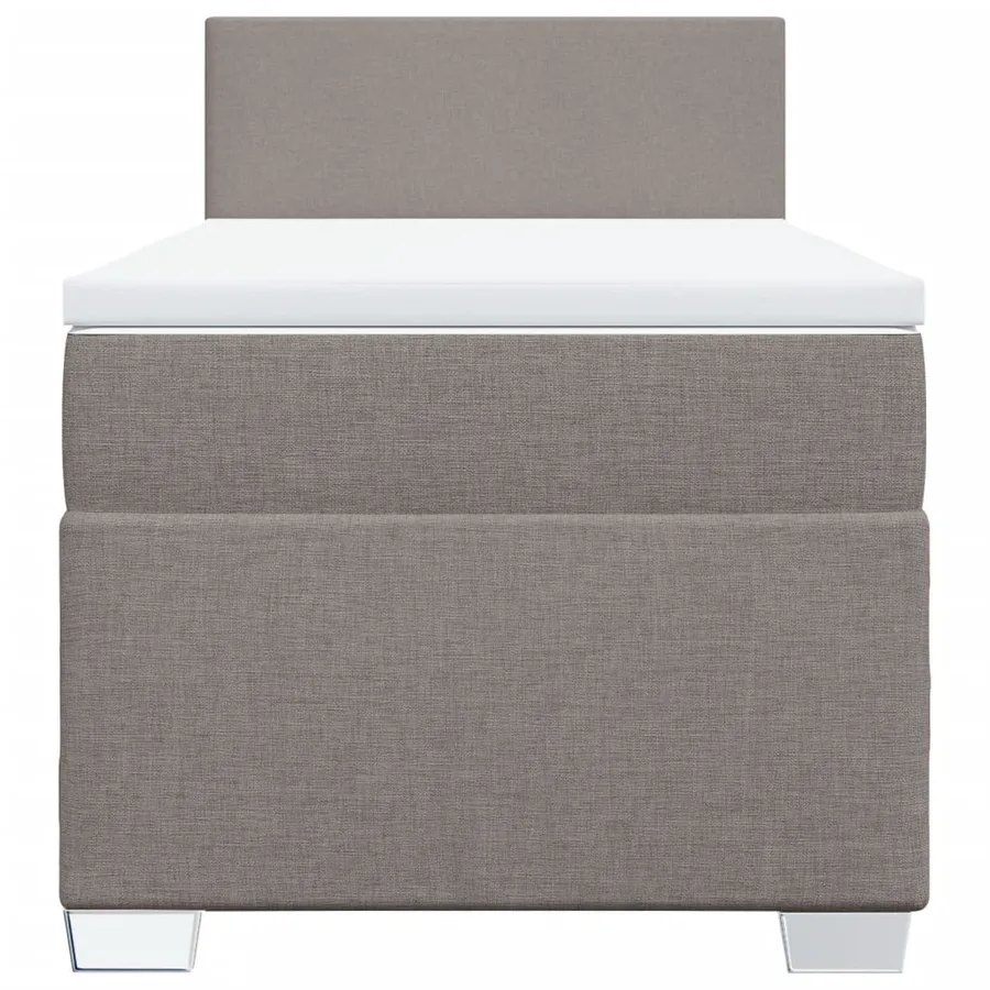 Sommier à lattes de lit avec matelas Taupe 90x200 cm Tissu - 4
