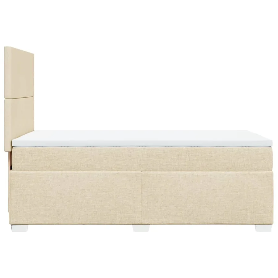 Sommier à lattes de lit avec matelas Crème 90x200 cm Tissu - 9