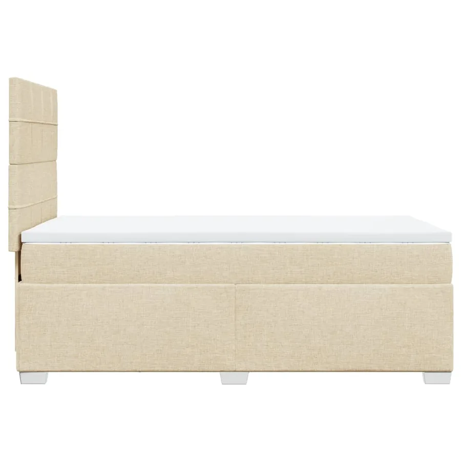 Sommier à lattes de lit avec matelas Crème 90x200 cm Tissu - 11