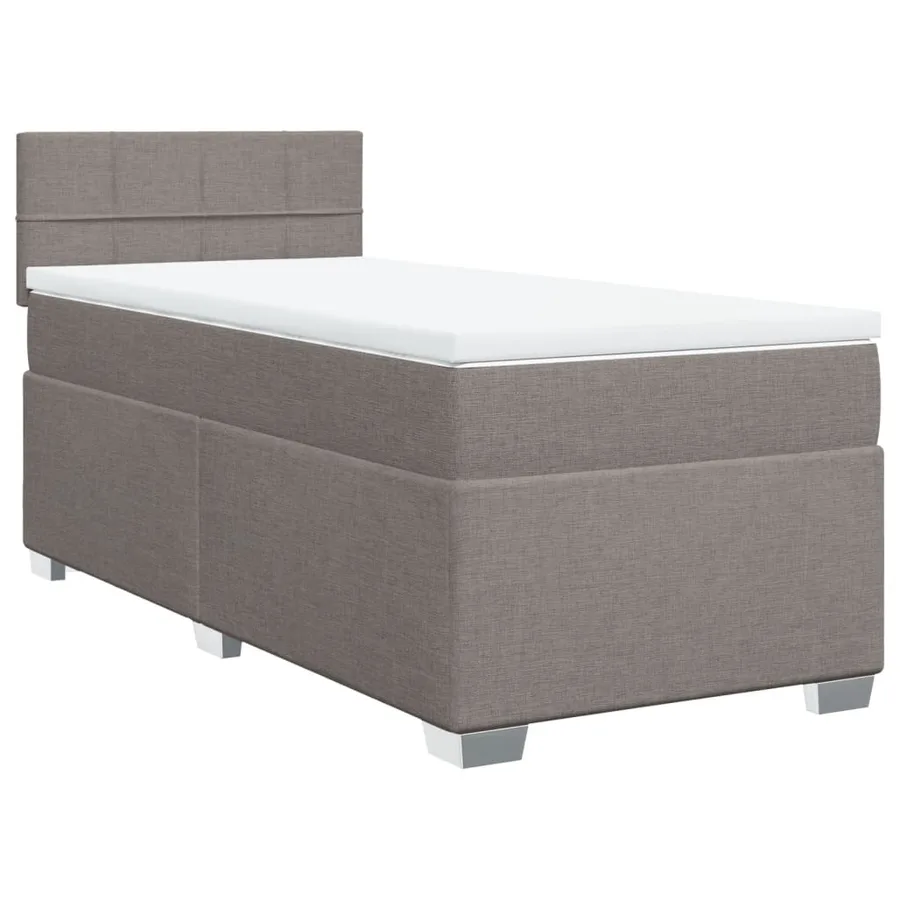 Sommier à lattes de lit avec matelas Taupe 90x200 cm Tissu - 2