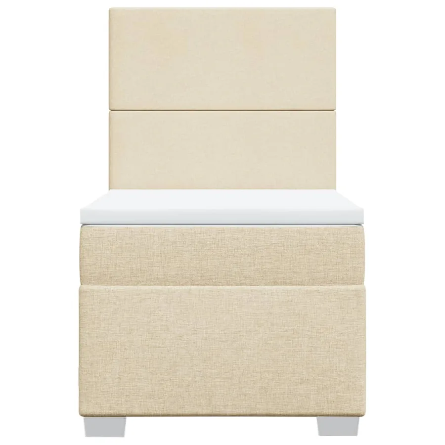 Sommier à lattes de lit avec matelas Crème 90x200 cm Tissu - 6