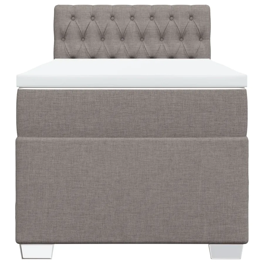 Sommier à lattes de lit avec matelas Taupe 90x200 cm Tissu - 4