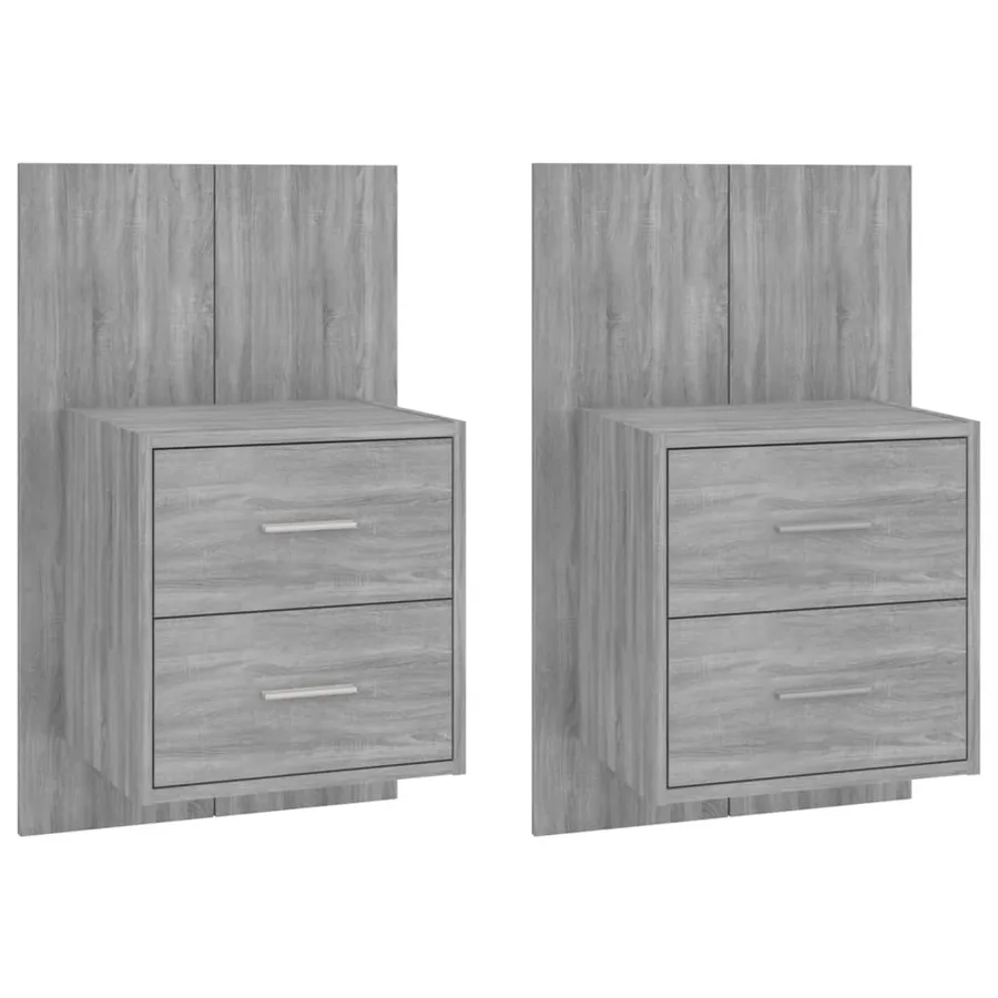 Tables de chevet murales 2 pcs Sonoma gris - 2
