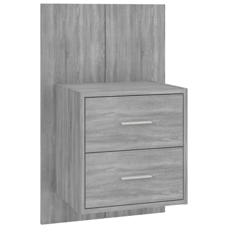 Tables de chevet murales 2 pcs Sonoma gris - 4