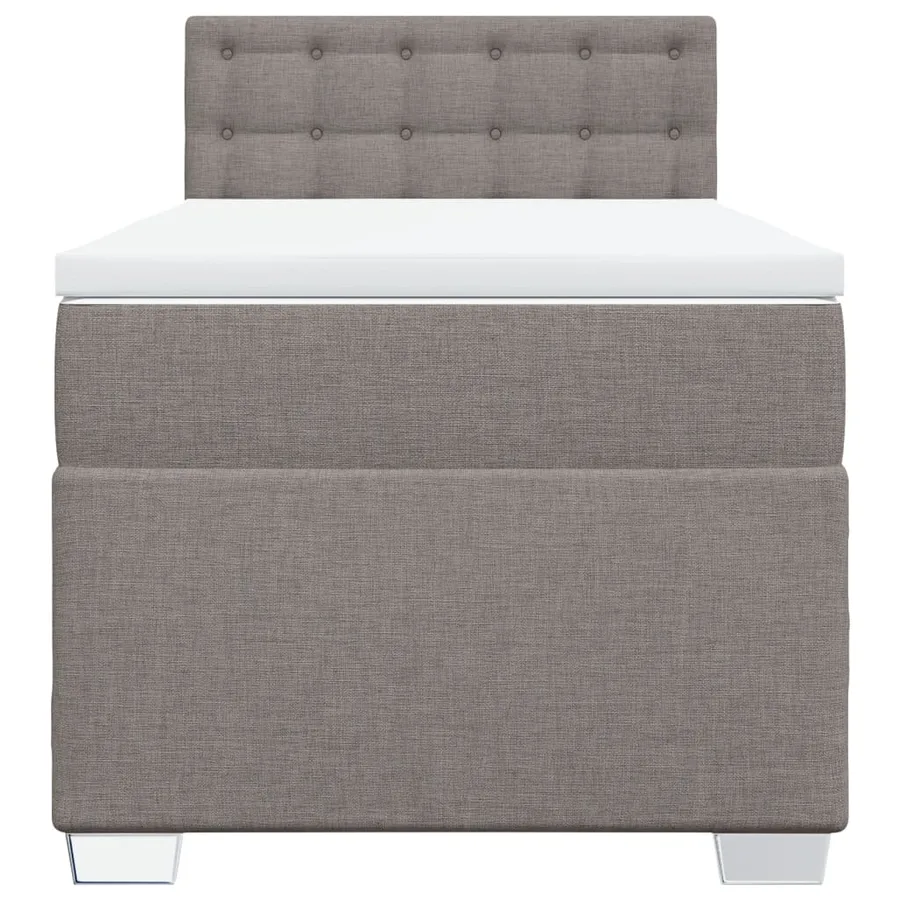 Sommier à lattes de lit avec matelas Taupe 90x200 cm Tissu - 4