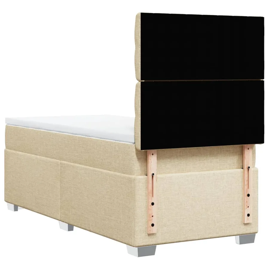 Sommier à lattes de lit avec matelas Crème 90x200 cm Tissu - 12