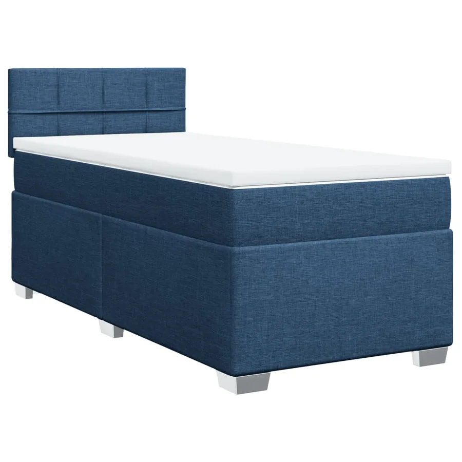 Sommier à lattes de lit avec matelas Bleu 90x200 cm Tissu - 2
