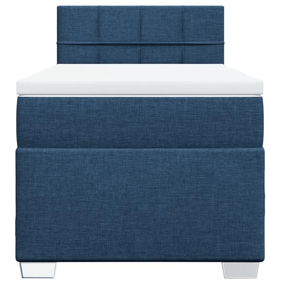 Sommier à lattes de lit avec matelas Bleu 90x200 cm Tissu - 6