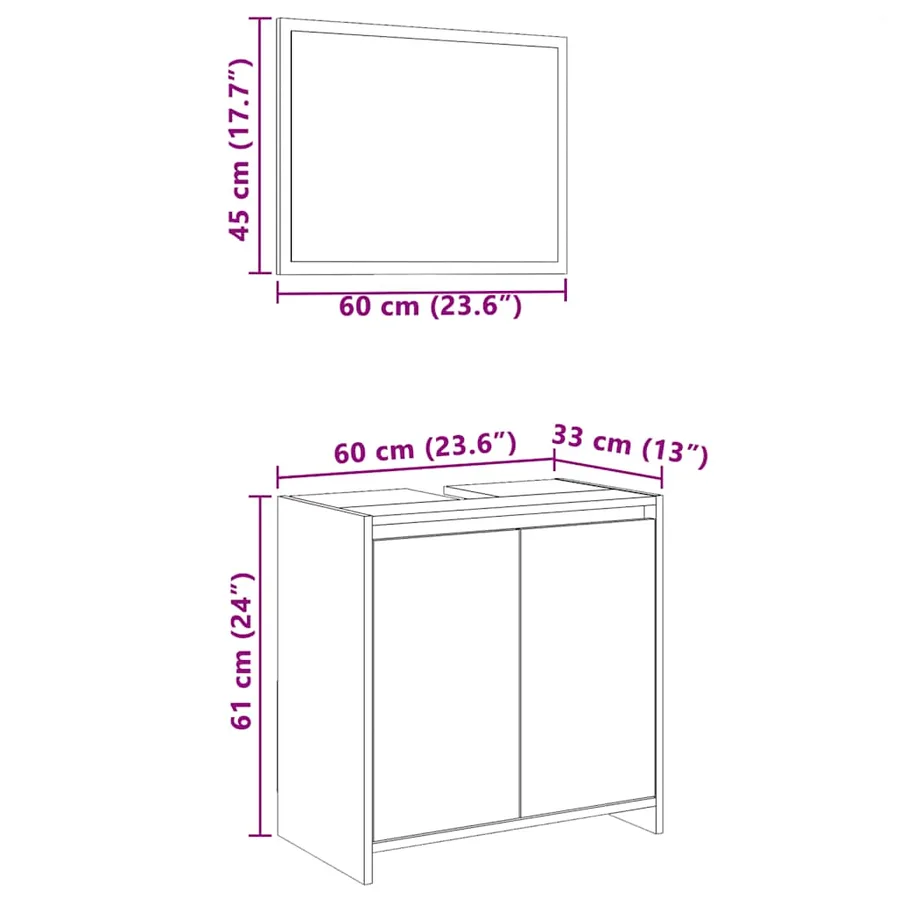 Ensemble de meubles de salle de bain 2 pcs Chêne fumé - 10