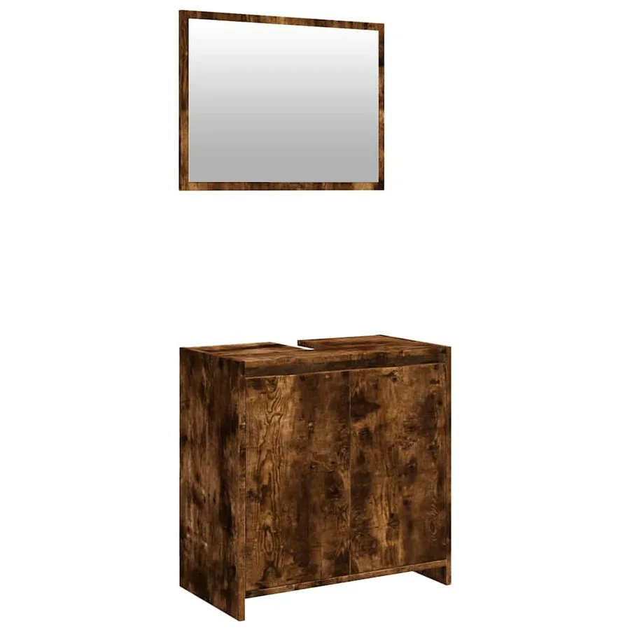 Ensemble de meubles de salle de bain 2 pcs Chêne fumé - 2