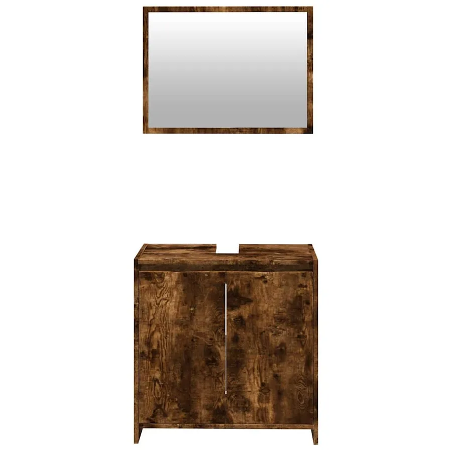 Ensemble de meubles de salle de bain 2 pcs Chêne fumé - 5