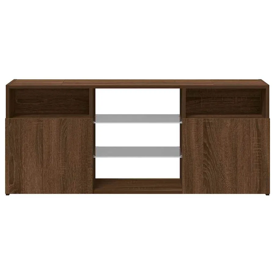 Meuble TV avec lumières LED Chêne marron 120x30x50 cm - 7