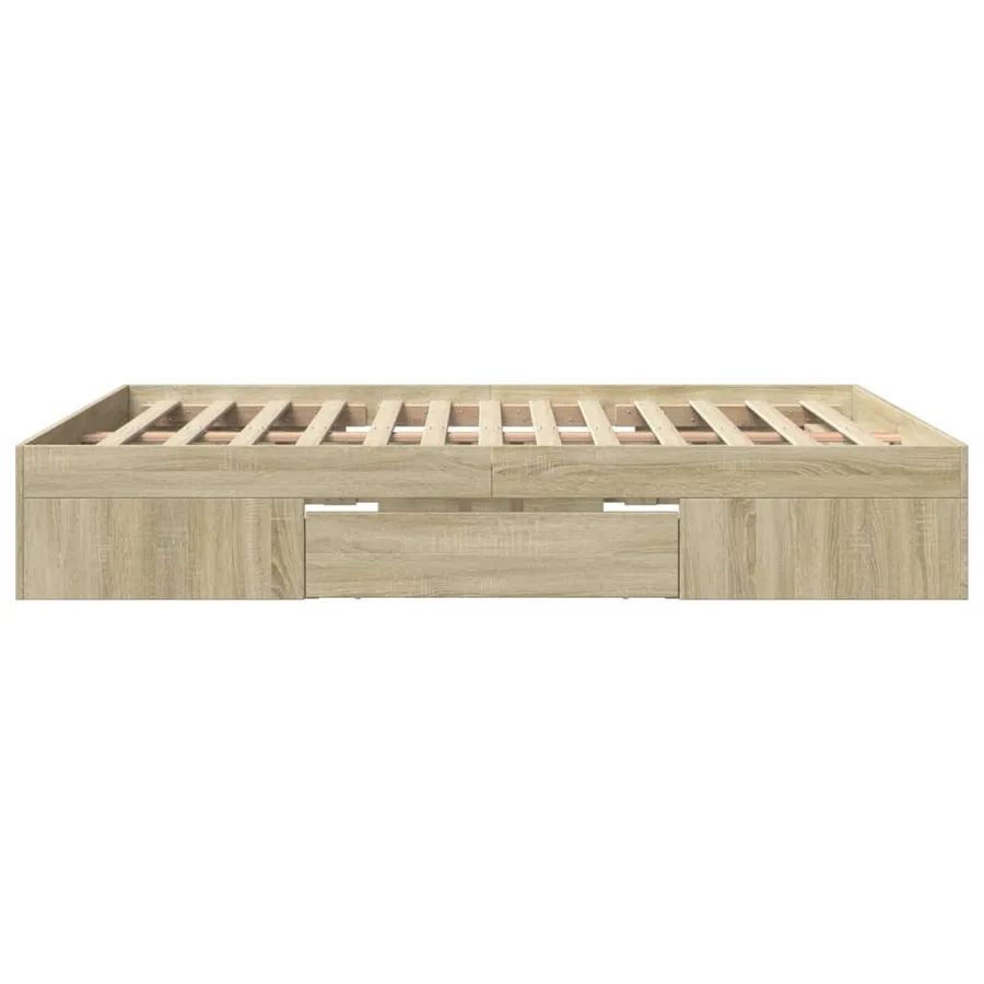 Cadre de lit sans matelas chêne sonoma 160x200 cm - 6