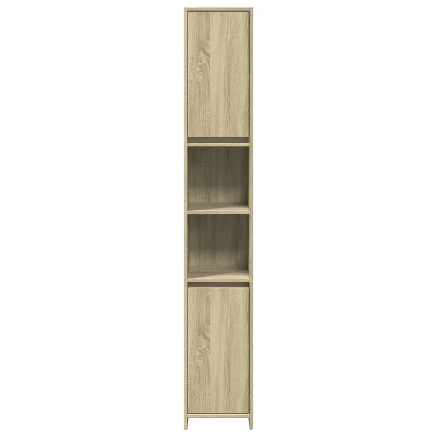 Armoire de salle de bain Chêne sonoma 30x30x183,5 cm Aggloméré - 4