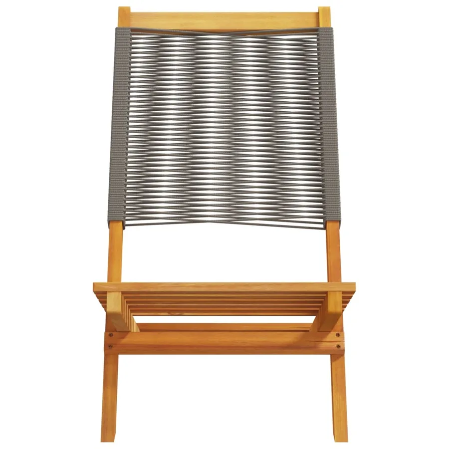Chaises de jardin lot de 2 gris bois d'acacia et polypropylène - 5