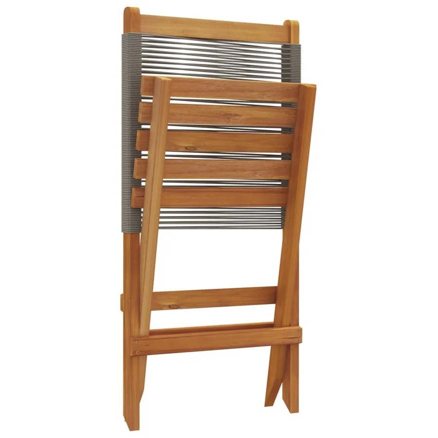 Chaises de jardin lot de 2 gris bois d'acacia et polypropylène - 8
