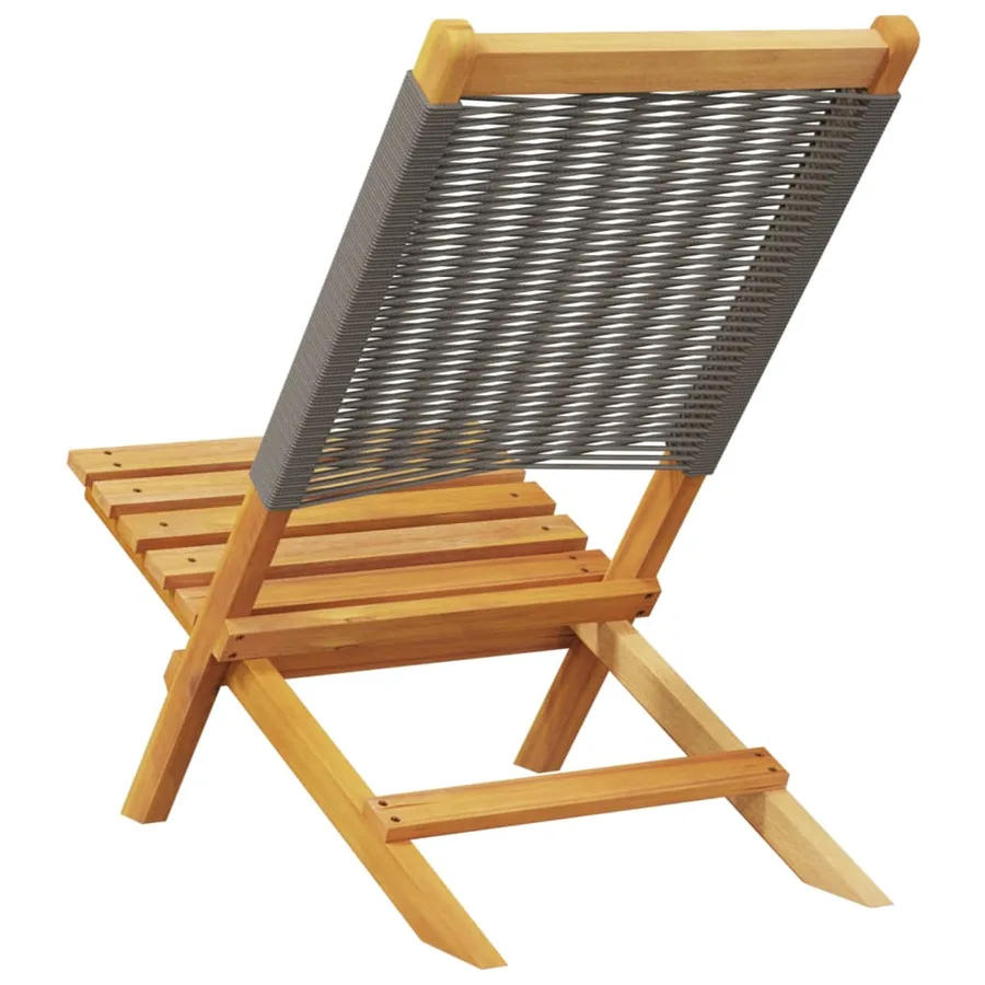 Chaises de jardin pliables lot de 6 gris bois d'acacia massif - 7