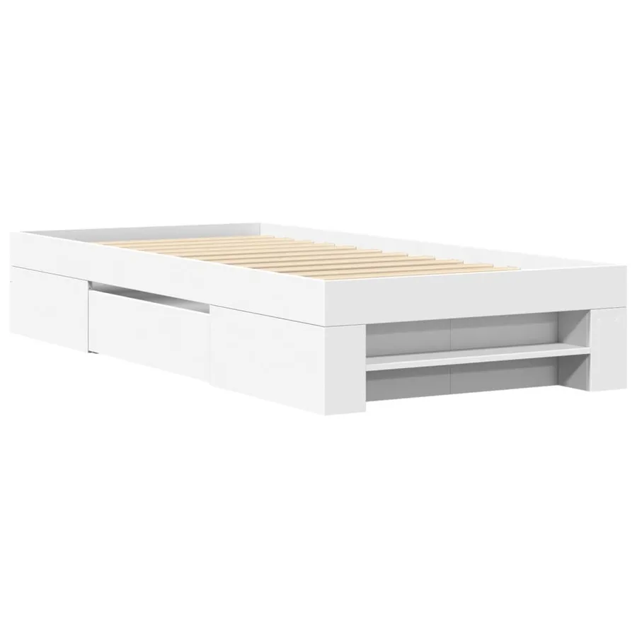 Cadre de lit sans matelas blanc 90x200 cm bois d'ingénierie - 3