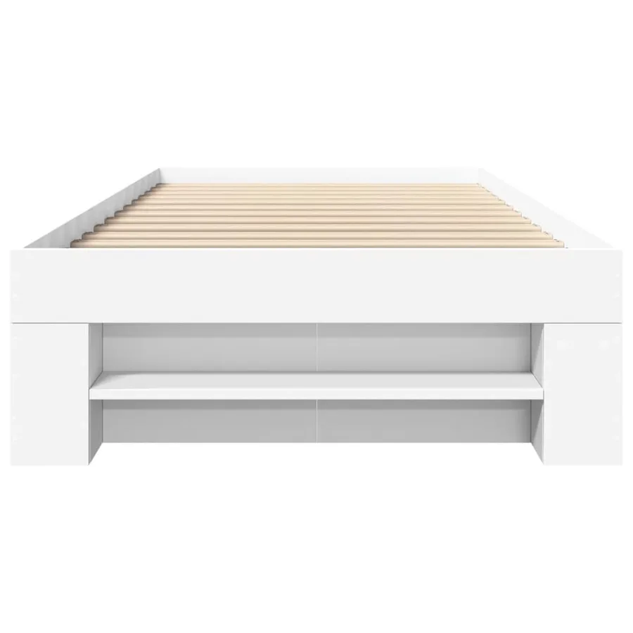 Cadre de lit sans matelas blanc 90x200 cm bois d'ingénierie - 5