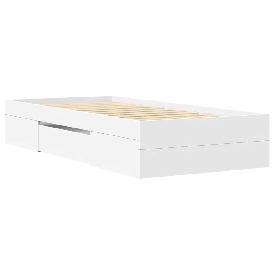 Cadre de lit sans matelas blanc 90x200 cm bois d'ingénierie - 7