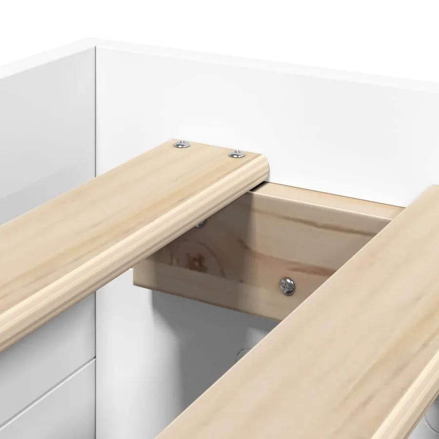 Cadre de lit sans matelas blanc 90x200 cm bois d'ingénierie - 9