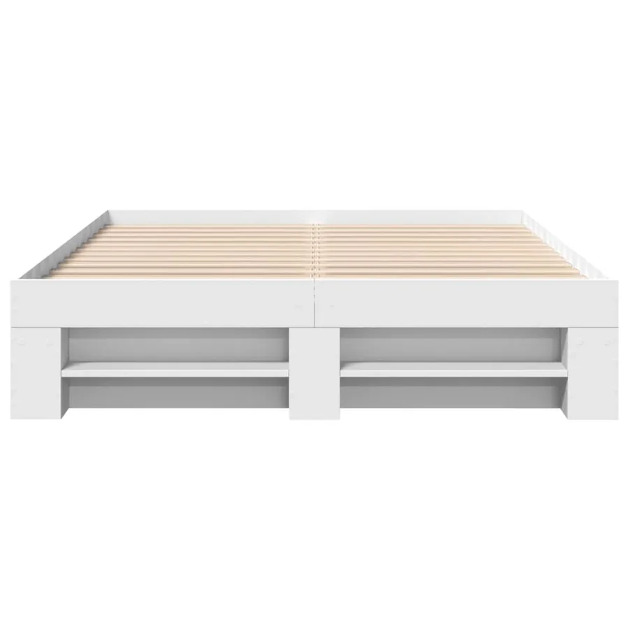 Cadre de lit sans matelas blanc 120x200 cm bois ingénierie - 5