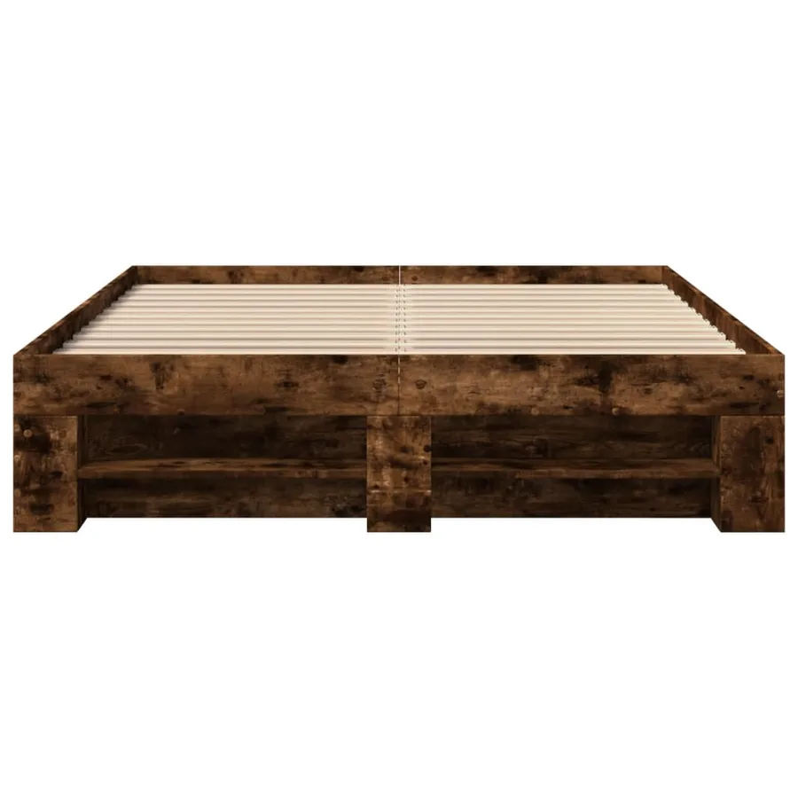 Cadre de lit sans matelas chêne fumé 140x190 cm bois ingénierie - 5