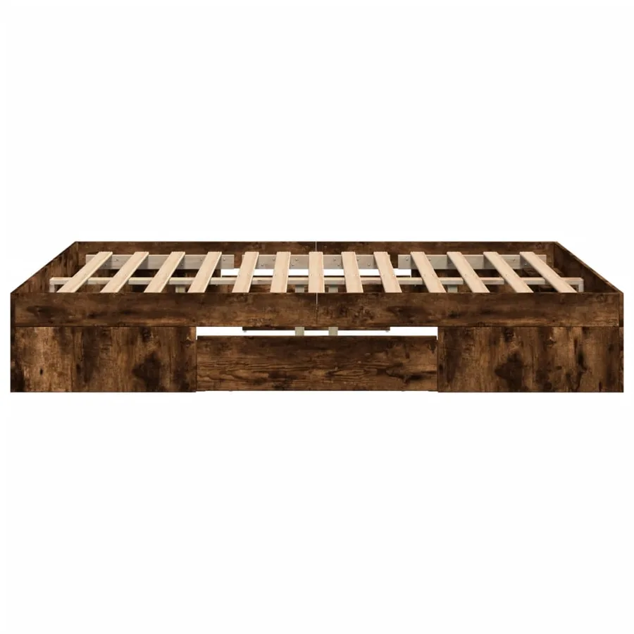 Cadre de lit sans matelas chêne fumé 140x190 cm bois ingénierie - 6