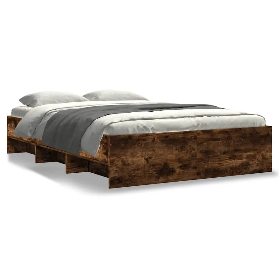 Cadre de lit sans matelas chêne fumé 140x190 cm bois ingénierie - 2