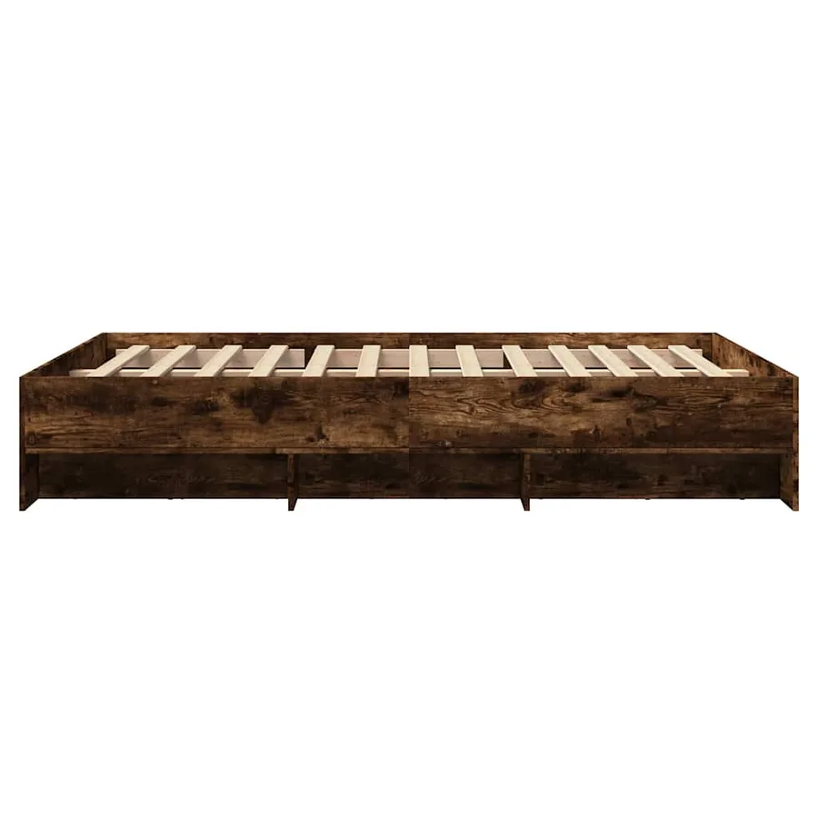 Cadre de lit sans matelas chêne fumé 140x190 cm bois ingénierie - 6
