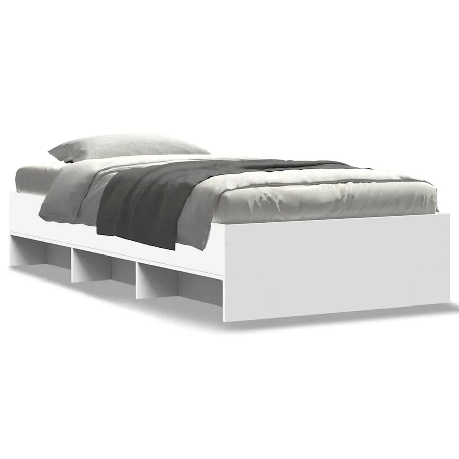 Cadre de lit sans matelas blanc 90x190 cm bois d'ingénierie - 2