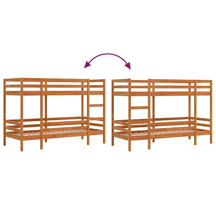 Lit superposé sans matelas cire marron 90x200 cm pin massif - 8