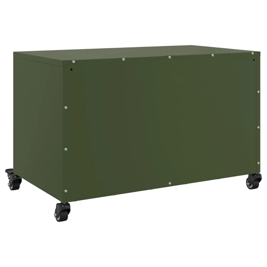 Meuble TV vert olive 68x39x43,5 cm acier - 8