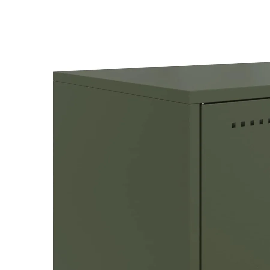 Meuble TV vert olive 68,5x39x60,5 cm acier - 10